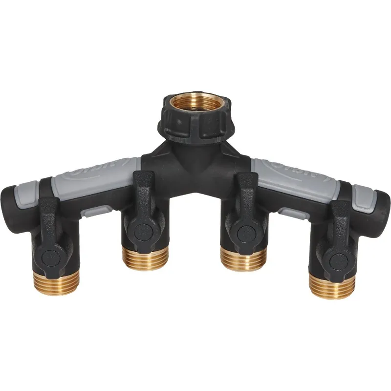 Orbit 58970 Pro Flo Metal 4-Outlet Hose Shutoff Manifold