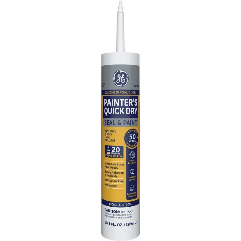 GE 2733500 Painter's Quick Dry 10.1 Oz. White Siliconized Acrylic Latex Caulk (MAP310WT)