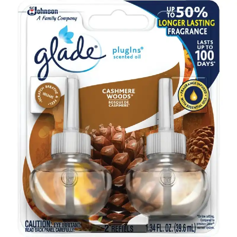 Glade 72442 PlugIns Cashmere Woods Scented Oil Refill (2-Count)