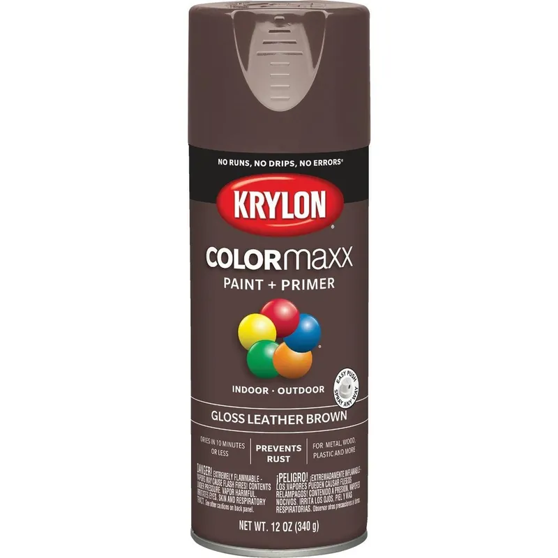 Krylon K05527007 ColorMaxx 12 Oz. Gloss Spray Paint Leather Brown