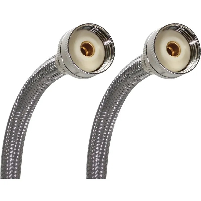 Fluidmaster 9WM60 Hose Fitting x 60 In. L Braided Stainless Steel Washing Machine Hose