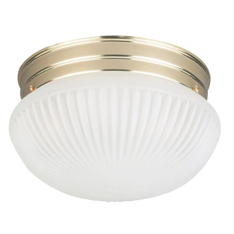 Home Impressions IFM710BP 9-1/2 In. Polished Brass Incandescent Flush Mount Ceiling Light Fixture