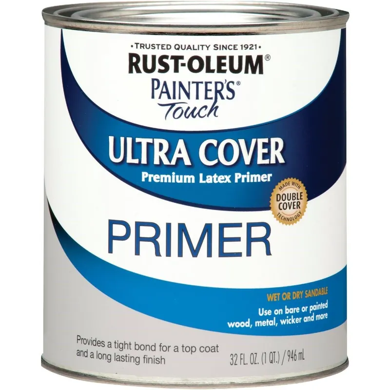 Rust-Oleum 1980502 Painter's Touch Ultra Cover Latex Interior/Exterior Primer Gray 1 Qt.
