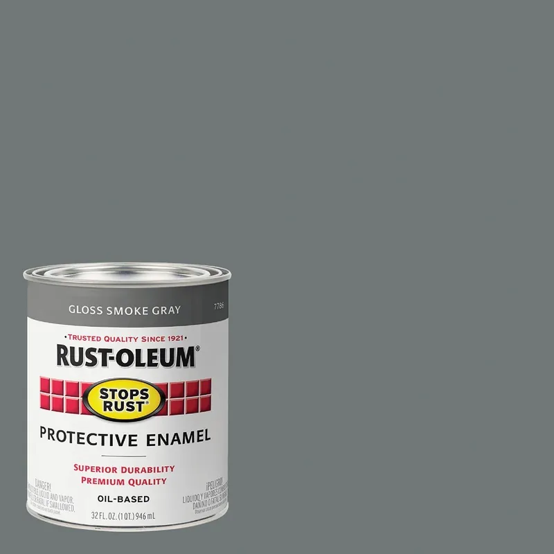 Rust-Oleum 7786502 Stops Rust Oil Based Gloss Protective Rust Control Enamel Smoke Gray 1 Qt.