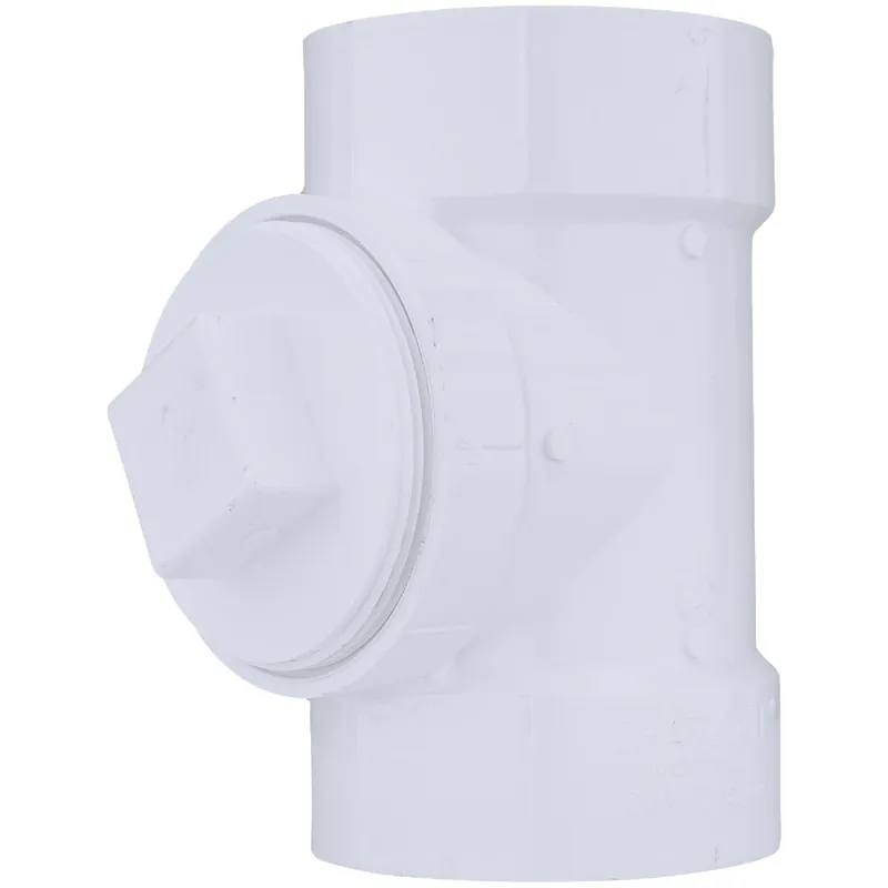 Charlotte Pipe PVC00444X1200HA Test PVC Tee with Toe Saver Plug