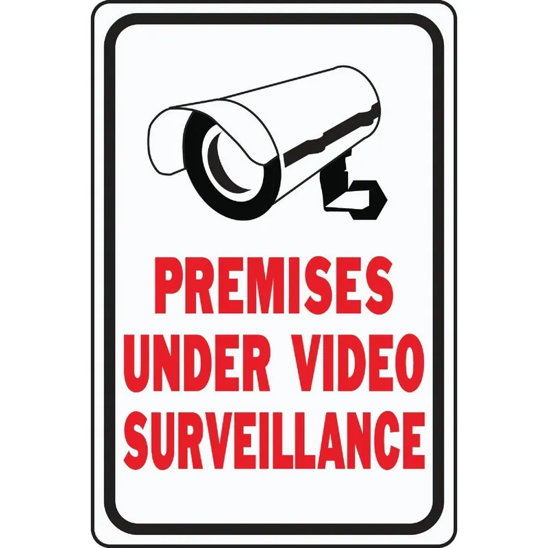Hy-Ko HW-201 18 x 12 Heavy-Duty Aluminum Sign Premises Under Video Surveillance