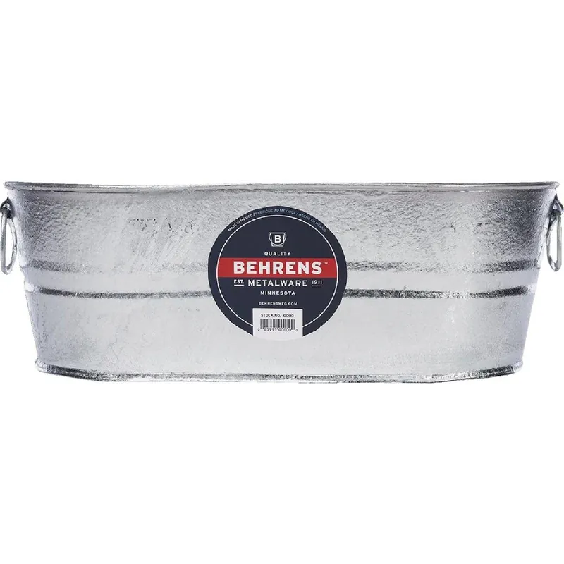 Behrens 00-OV 4 Gal. Oval Round Hot-Dipped Utility Tub