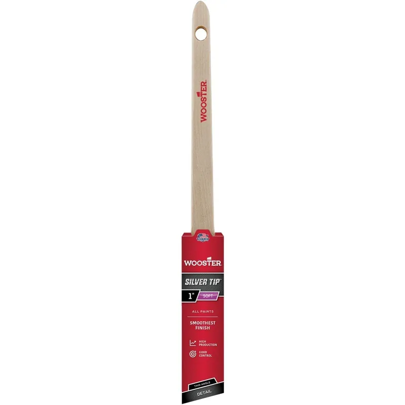Wooster Brush 5224-1 SILVER TIP 1 In. Thin Angle Sash Paint Brush
