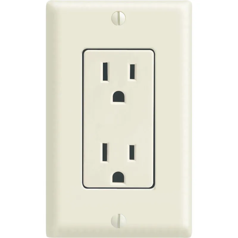 Leviton C26-05675-00T Decora 15A Light Almond Residential Grade 5-15R Duplex Outlet