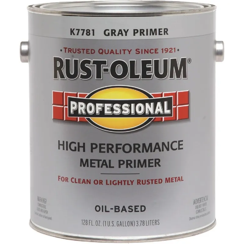 Rust-Oleum K7781402 Professional Oil-Based Flat VOC Formula Metal Primer Gray 1 Gal.