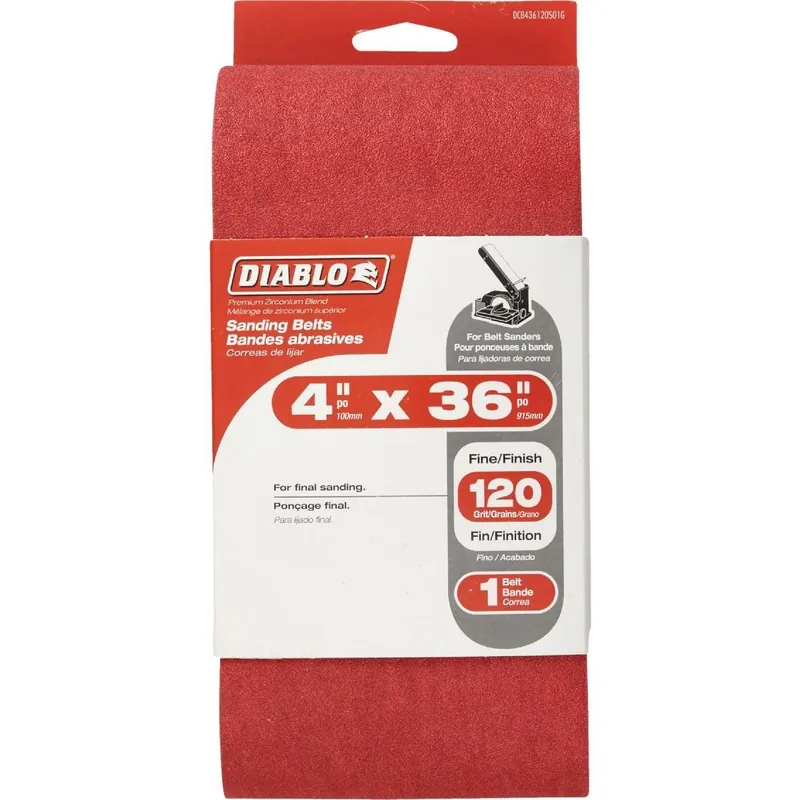 Diablo DCB436120S01G Sanding Belt 4 In. x 36 In. 120 Grit General Purpose
