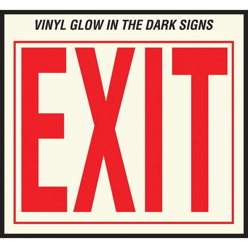Hy-Ko EE-3 Glow-In-The-Dark Vinyl Sign Exit