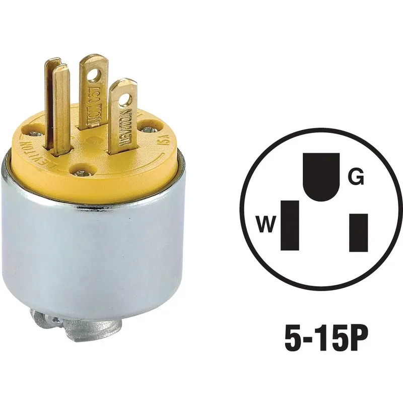 Leviton 000-515PA 15A 125V 3-Wire 2-Pole Armored Cord Plug