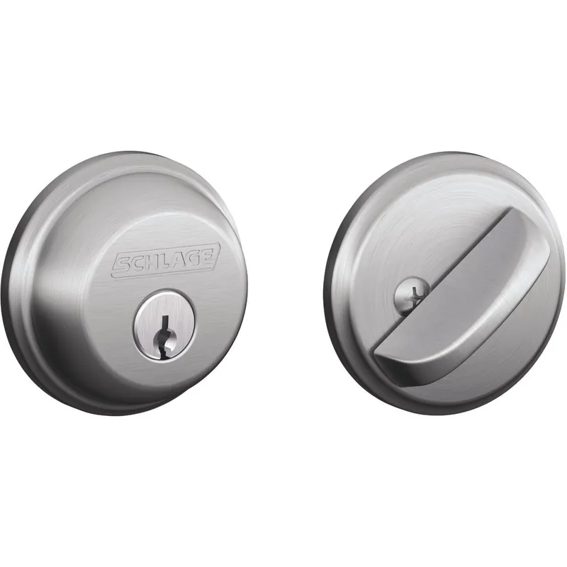 Schlage B60CSG626 Satin Chrome Light-Duty Commercial Single Cylinder Deadbolt