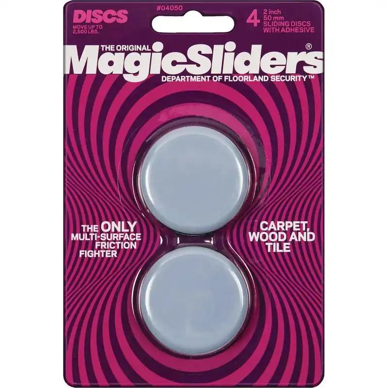 Magic Sliders 04050 2 In. Round Self Adhesive Furniture Glide (4-Pack)