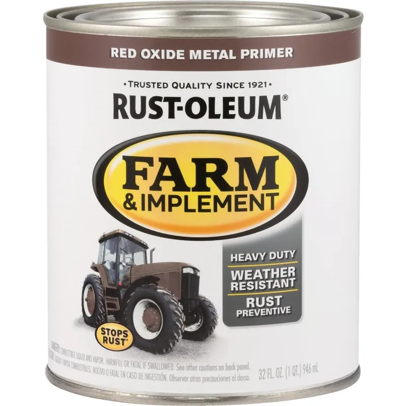 Rust-Oleum 280151 Red Oxide Metal Primer Gloss Farm & Implement Enamel