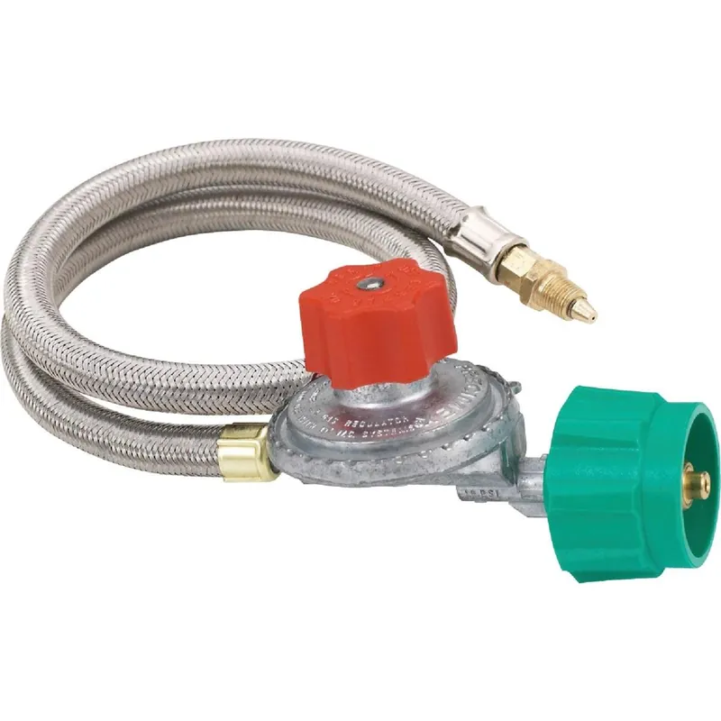 Bayou Classic M5HPR Bayou Classic 36 In. Stainless Steel Low Pressure LP Hose & Adjustable Regulator