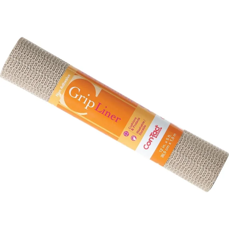 Con-Tact 05F-C6B59-01 12 In. x 5 Ft. Taupe Beaded Grip Non-Adhesive Shelf Liner