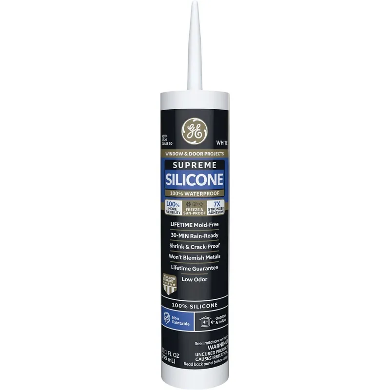 GE 2814819 Supreme Silicone Window & Door Sealant White 10.1oz