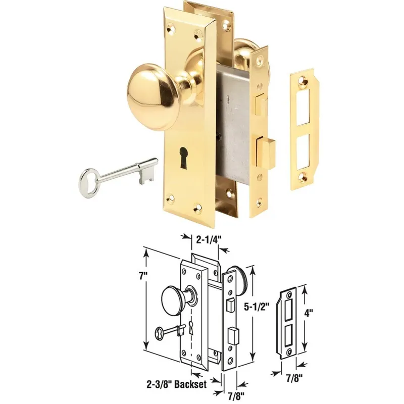 Defender Security E2293 Prime Line Bit Key Mortise Lockset with Knob