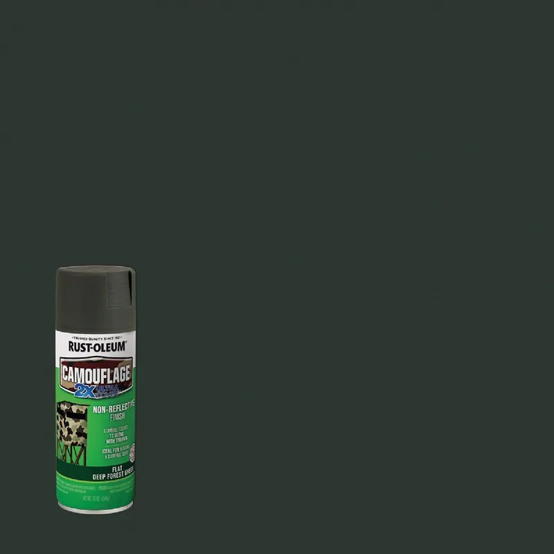 Rust-Oleum 279175 Camouflage 2X Ultra Cover 12 Oz. Flat Spray Paint Deep Forest Green
