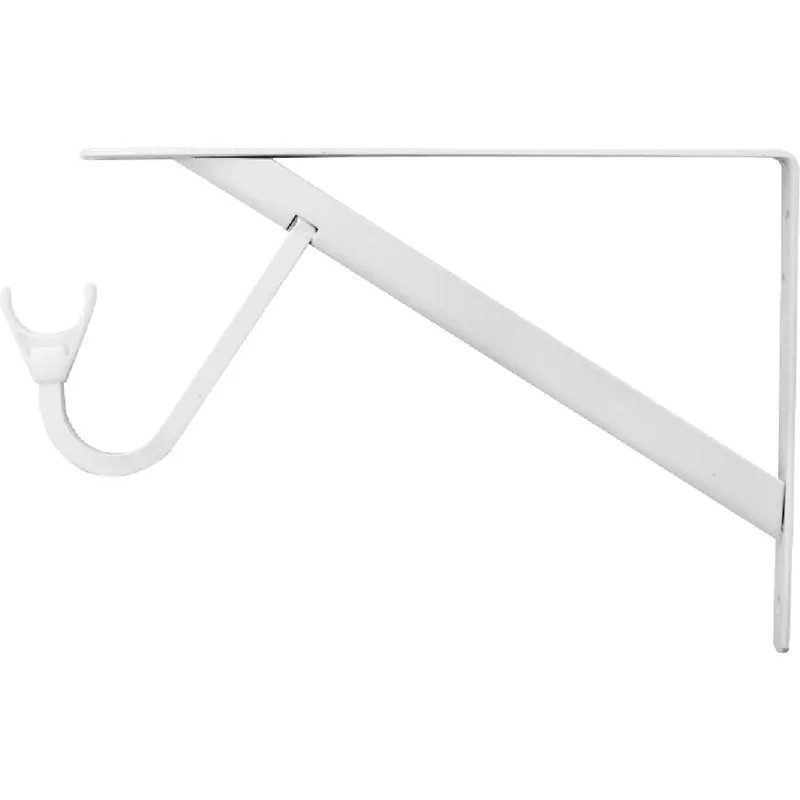 Knape & Vogt RP-0495-WT John Sterling Closet-Pro 8 In. H. x 12 In. D. Snap-In Closet Shelf & Rod Bracket
