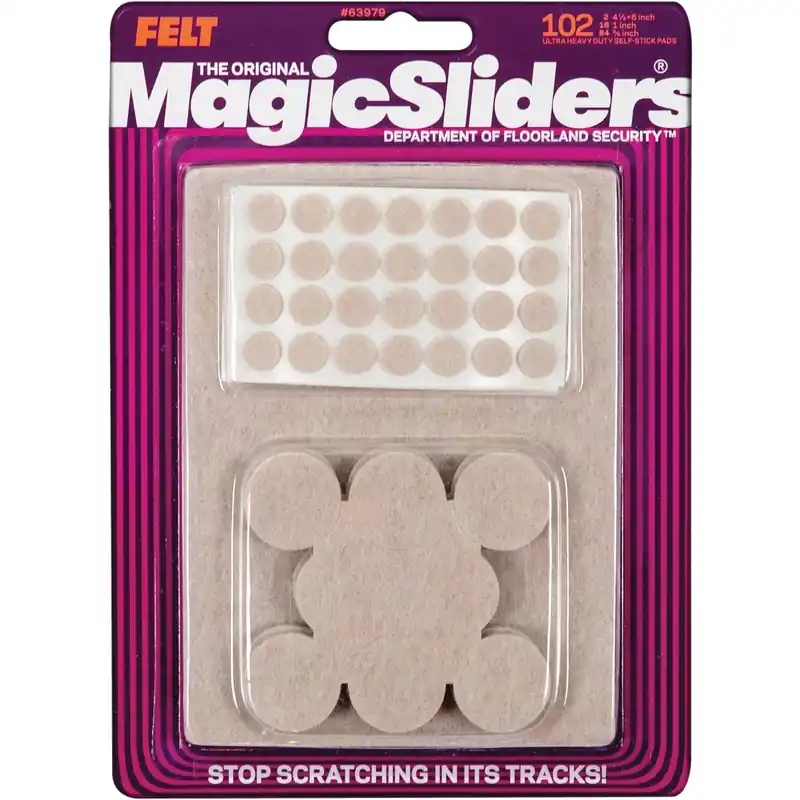 Magic Sliders 63979 Assorted Felt Round Pad Assortment 102 Count