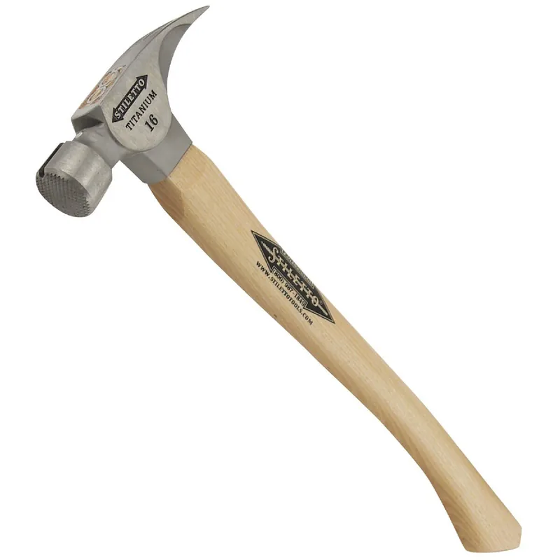Stiletto TI16MC 16 Oz. Milled-Face Framing Hammer with Hickory Handle
