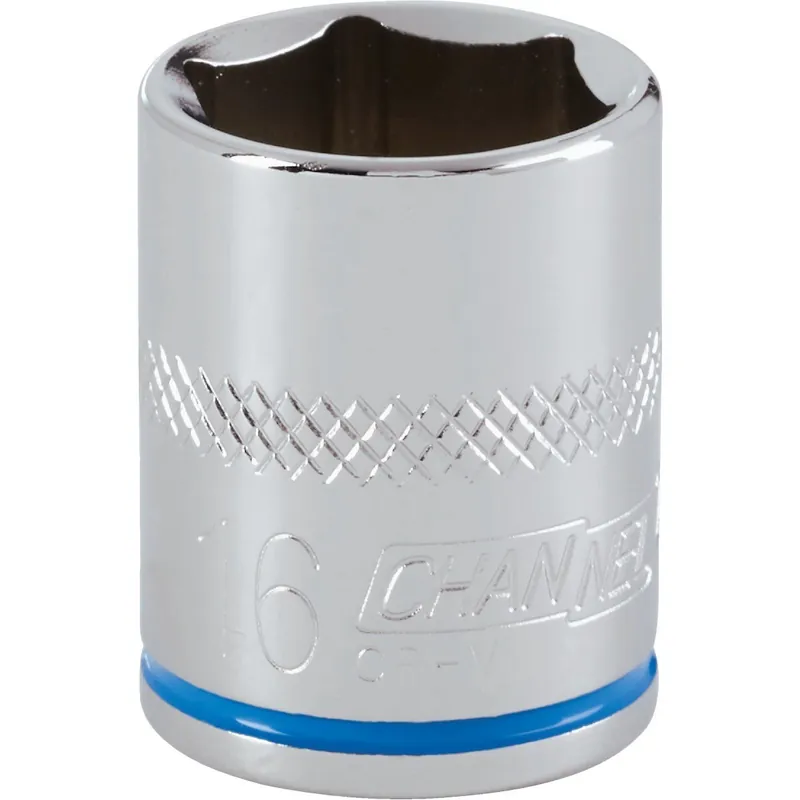Channellock 302722 3/8 In. Drive 16 mm 6-Point Shallow Metric Socket