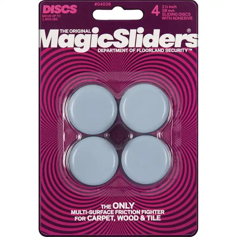 Magic Sliders 04038 1-1/2 In. Round Self Adhesive Furniture Glide (4-Pack)