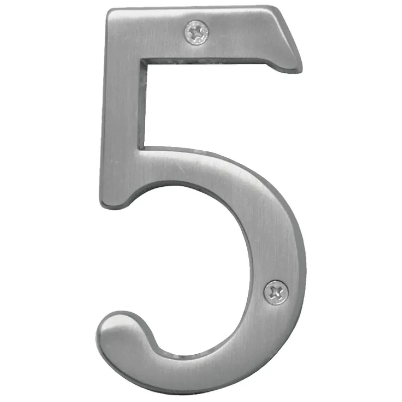 Hy-Ko BR-43SN/5 House Number 4 In. Satin Nickel