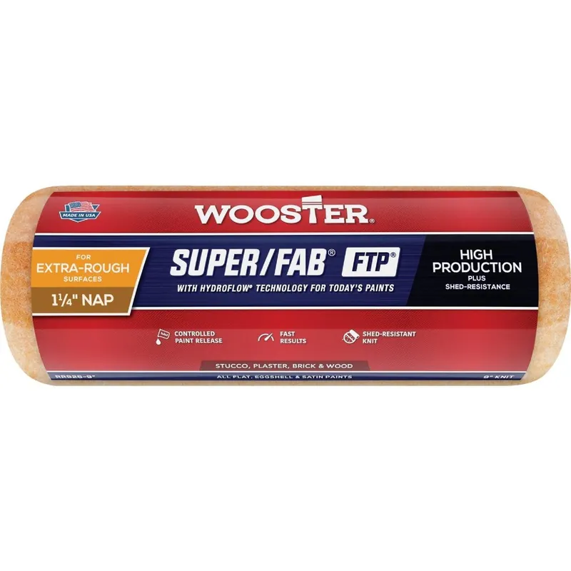 Wooster Brush RR926-9 Wooster Super/Fab FTP 9 In. x 1-1/4 In. Knit Fabric Roller Cover