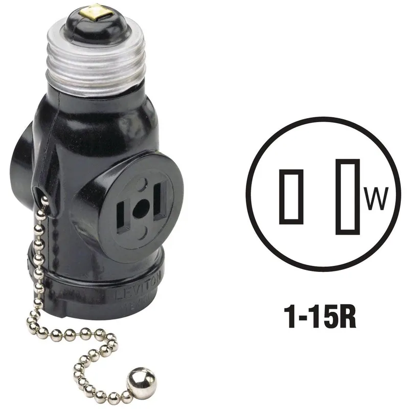 Leviton 007-1406 Pull Chain Socket Adapter