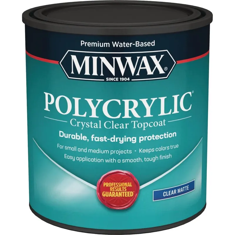 Minwax 622224444 Polycrylic 1 Qt Matte Water Based Protective Finish
