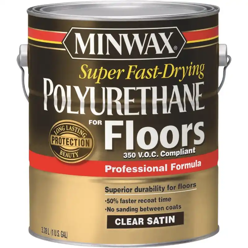 Minwax 130250000 Clear Satin VOC Fast Drying Polyurethane For Floor 1 Gal.