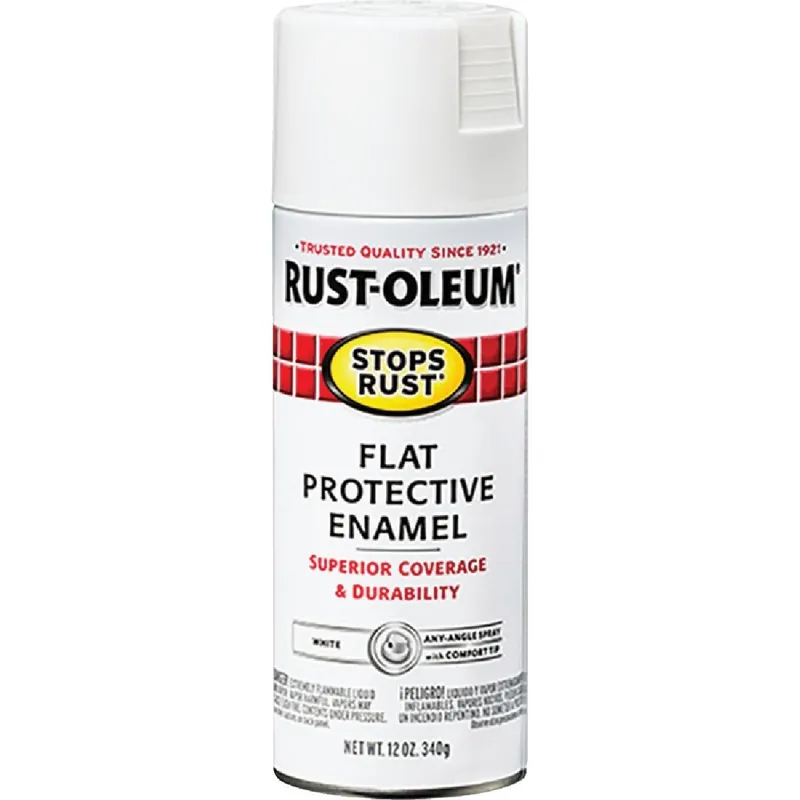 Rust-Oleum 7790830 Stops Rust White Flat 12 Oz. Anti-Rust Spray Paint