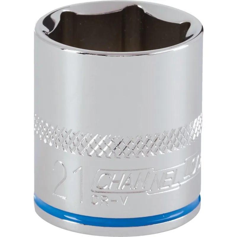 Channellock 302738 3/8 In. Drive 21 mm 6-Point Shallow Metric Socket