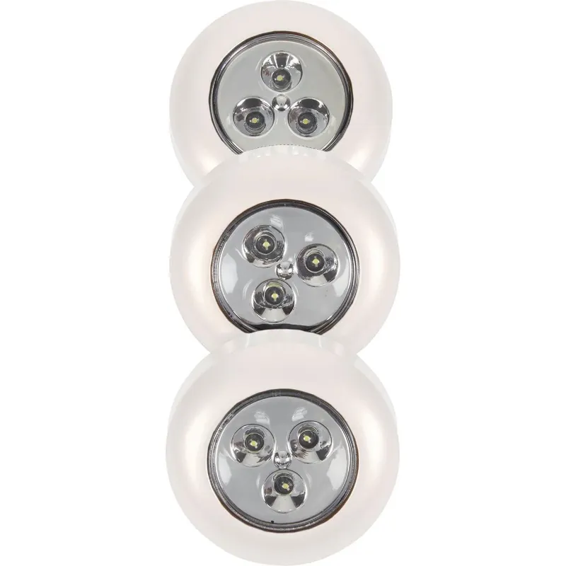 Light It 30010-308 3-Bulb White LED Battery Tap Light (3-Pack)