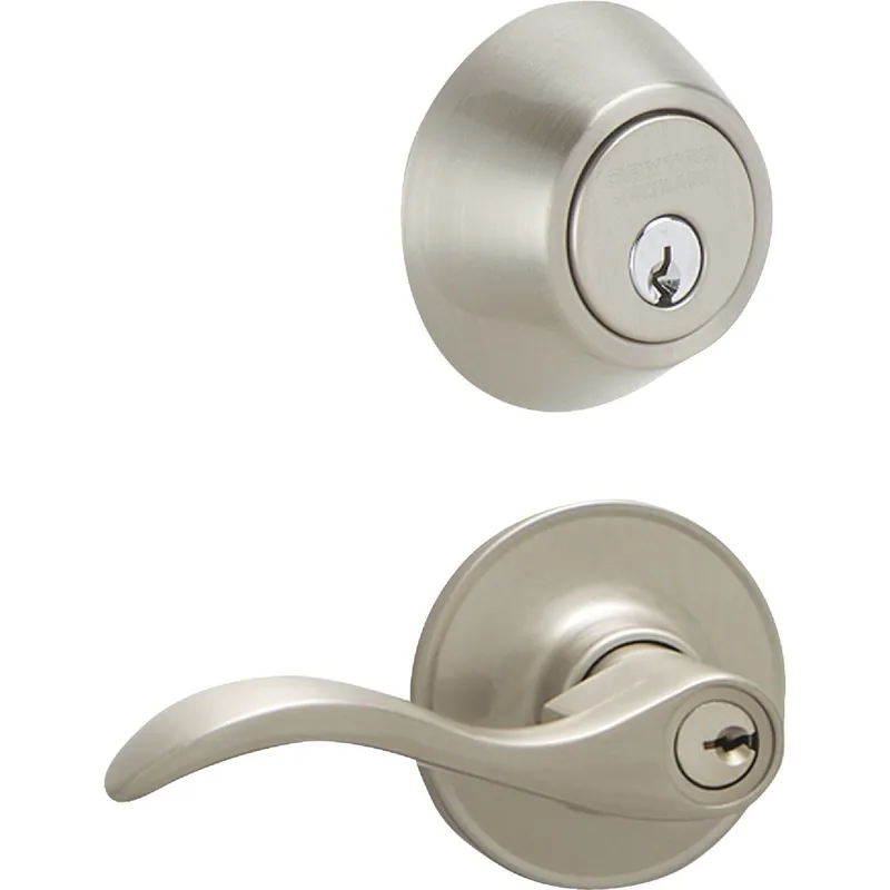 Schlage JC60VSEV619 Dexter Seville Satin Nickel Deadbolt and Lever Combo