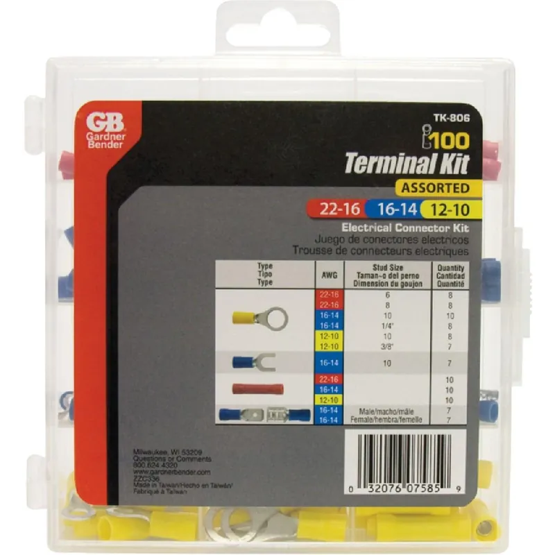 Gardner Bender TK-806 22 to 10 AWG 100 Pieces Wire Terminal Kit