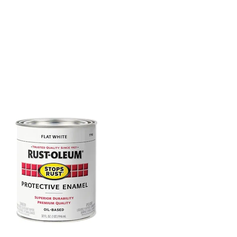 Rust-Oleum 7790502 Stops Rust Oil Based Flat Protective Rust Control Enamel White 1 Qt.