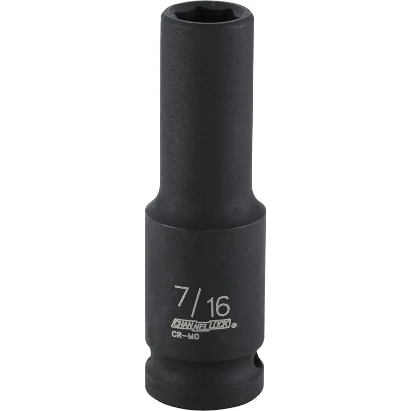 Channellock 313262 1/2 In. Drive 7/16 In. 6-Point Deep Standard Impact Socket