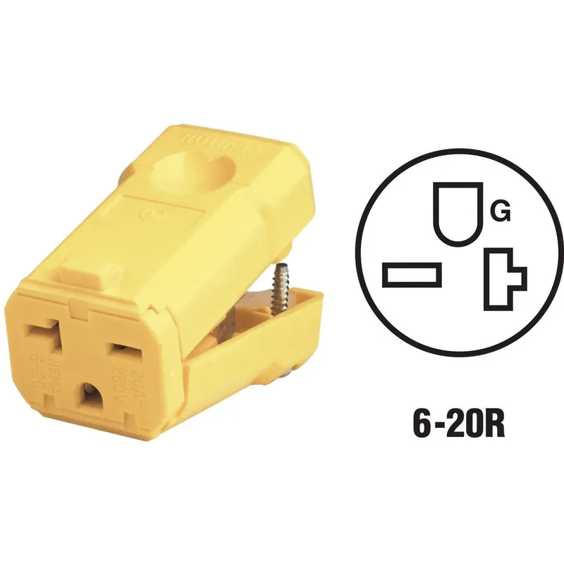 Leviton 081-05459-0VY Python Cord Connector 20A 250V 3-Wire 2-Pole