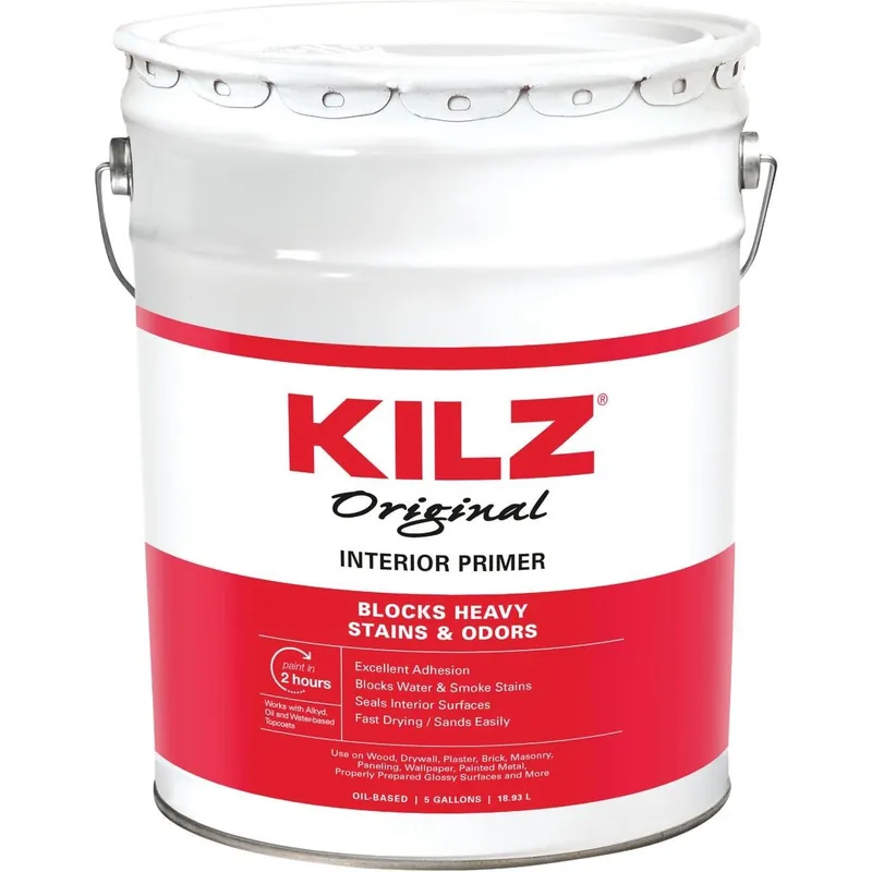 KILZ 10030 Kilz Original Oil-Based Low VOC Interior Primer Sealer Stainblocker White 5 Gal.