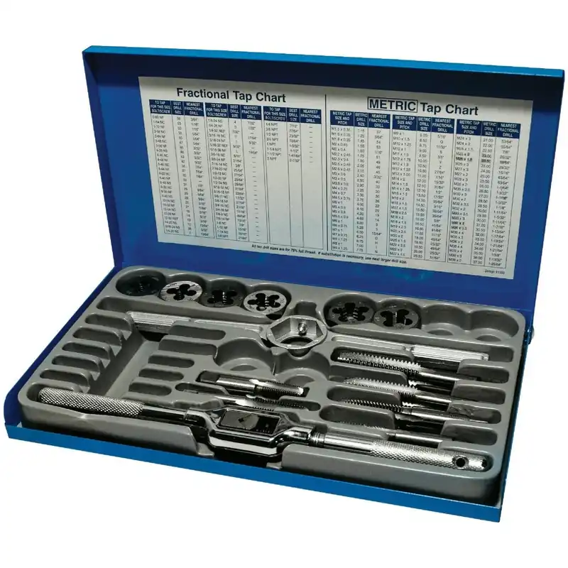 Century Drill Tool 98902 Tap and Die Fractional Set (14-Piece)