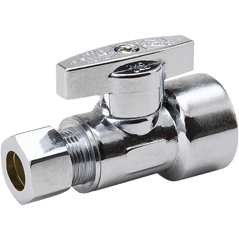 ProLine 191-232HC 1/2 In. FIP x 3/8 In. Compression Brass Quarter Turn Straight Valve