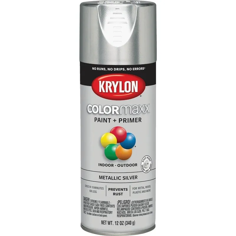 Krylon K05590007 ColorMaxx 11 Oz. Metallic Gloss Spray Paint Silver