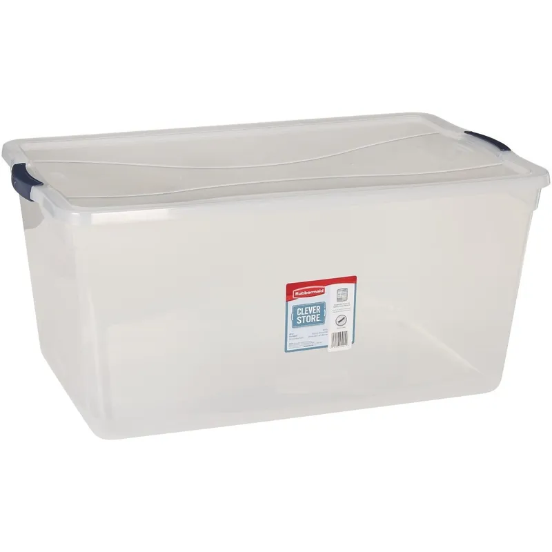 Rubbermaid RMCC950001 Cleversore Clear Tote 95 Qt.
