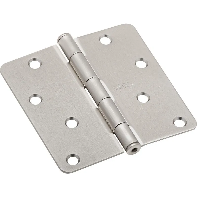 National N830246 Door Hinge 4 In. x 1/4 In. Radius Satin Nickel
