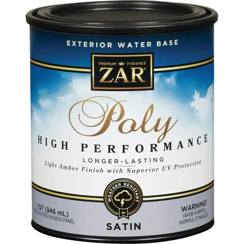 ZAR 32712 Satin Clear Water Based Exterior Polyurethane 1 Qt.